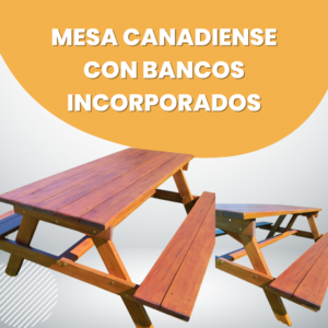 Mesa Canadiense con Bancos Incorporados