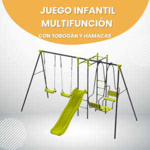 Juego Infantil Multifunción con Tobogán y Hamacas