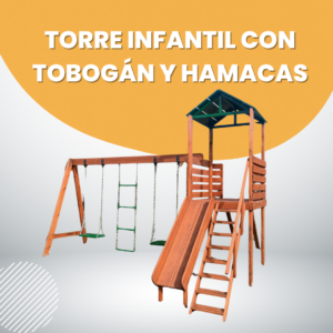 Torre Infantil con Tobogán y Hamacas